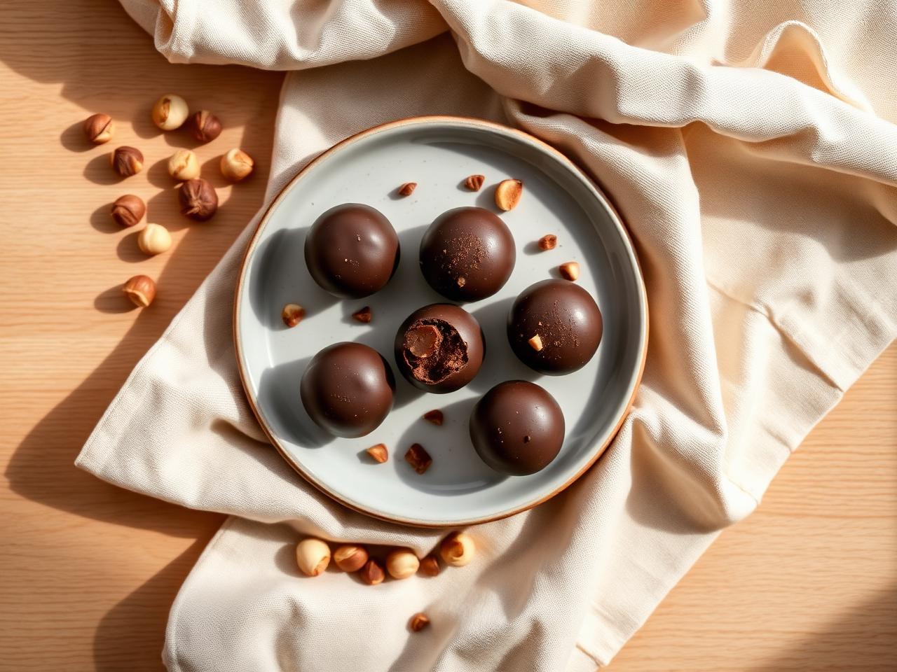 Keto fatbombs med mörk choklad och hasselnöt – sockerfritt LCHF-snack