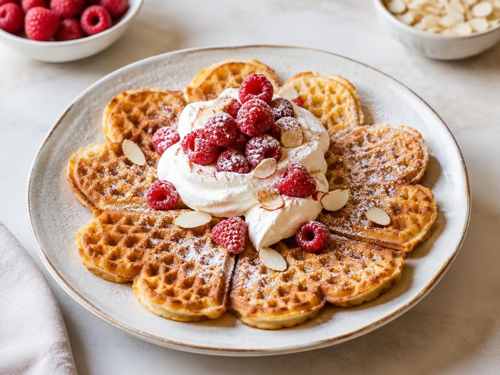 LCHF våfflor med vispad grädde och hallon